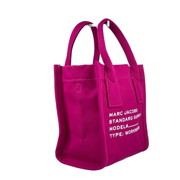 Marc Jacobs Canvas Standard Supply Crossbody Strap Small Tote Bag Lipstick Pink - Picture 3 of 12